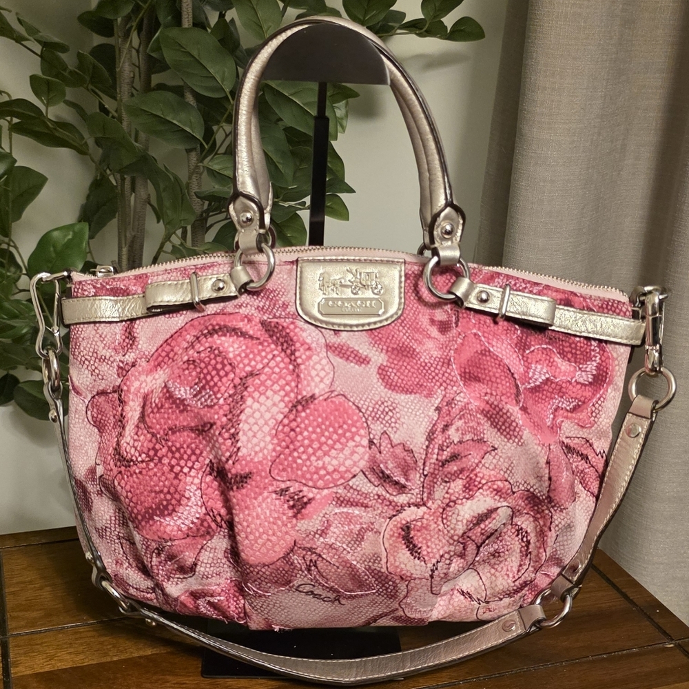 Coach Madison Pink Floral Sophia Satchel Style 19643 Limited Edition